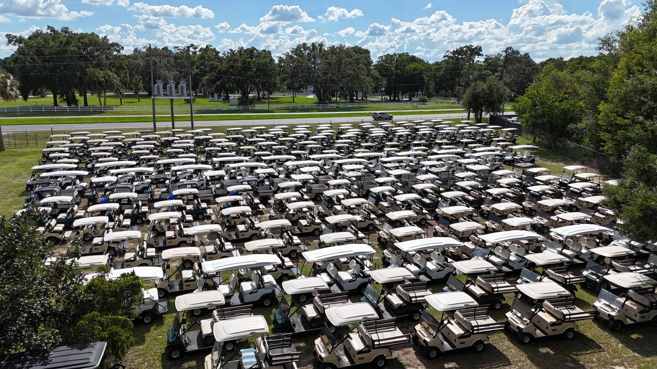 Large Golf Cart Fleet - Aerial View 1